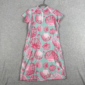 AnaClare Active A-Line‎ Dress UPF 50 Womens Size M Shell Print Dopamine